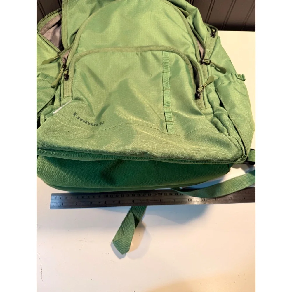 Embark Backpack Sage Green Ripstop Laptop Compartment Padded Straps School Bag